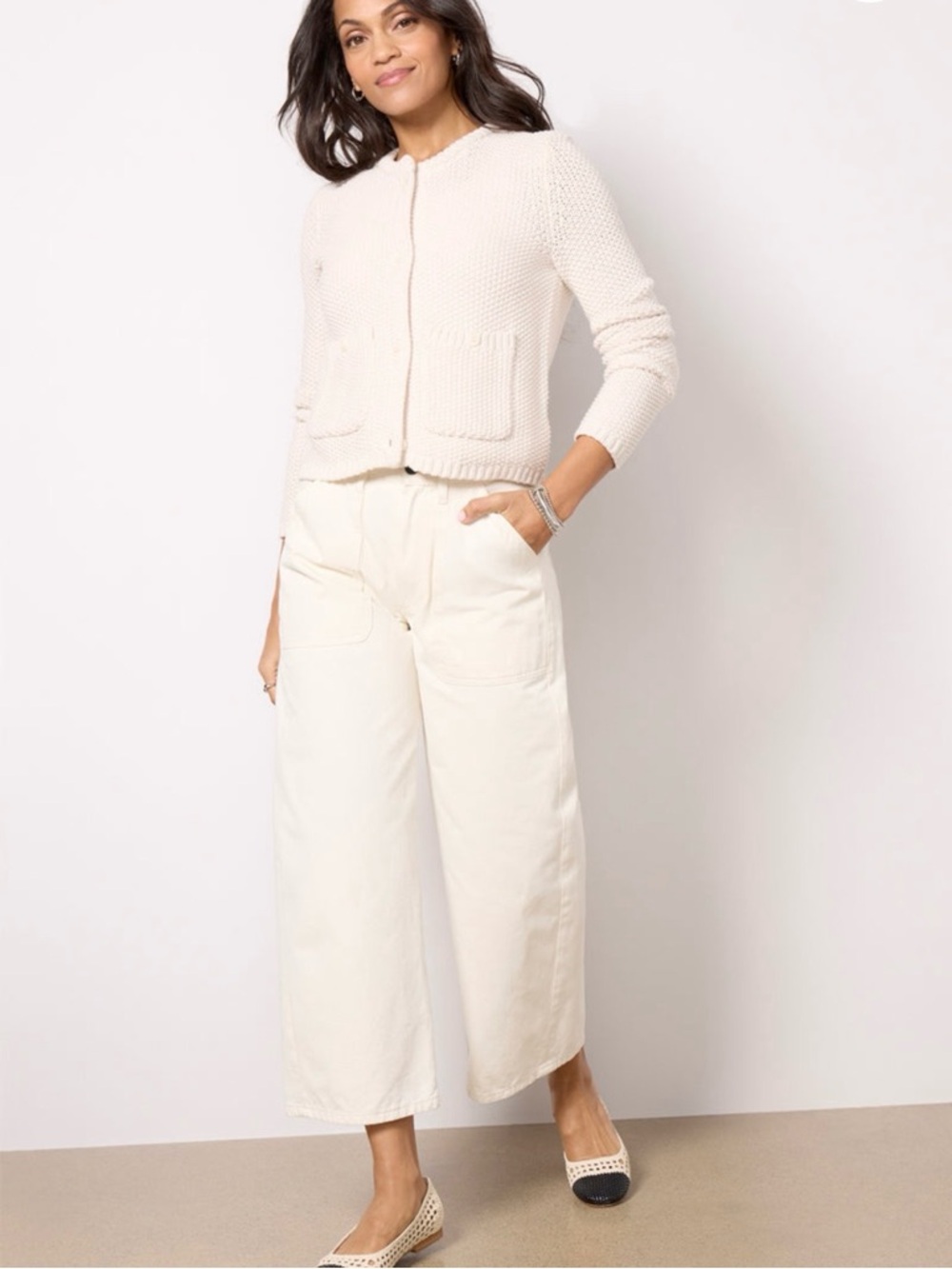 Splendid Dre Cardigan Moonstone Cream Size M - Picture 2 of 11